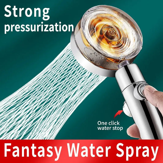 Propeller Shower Head Rainfall High Preassure Water Saving Bathroom Shower Accessary Pressurized Nozzle Universal Adaptation