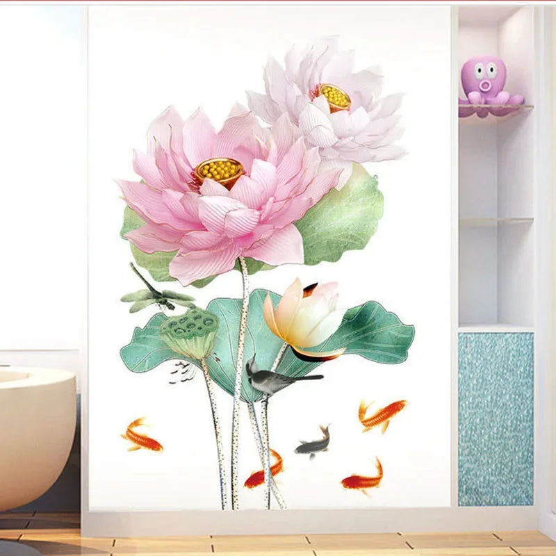 Flower Stickers Living Room Wall Background Wall Stickers Bedroom Room Wall Decoration Stickers Wallpaper Self-adhesive Stickers