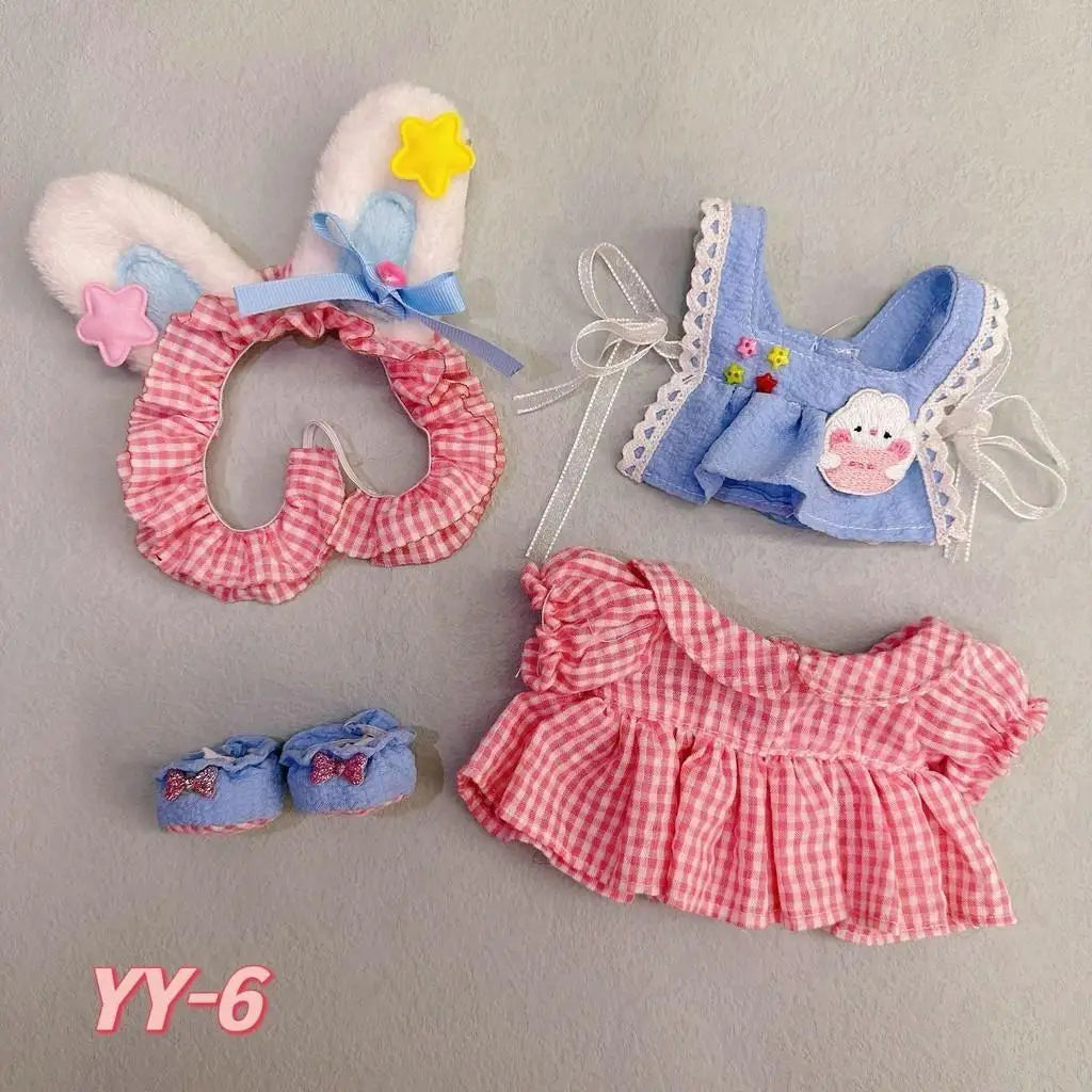 20Cm Cotton Doll Clothes College Style Suit Plush Doll Cute Baby Clothes Skirt for Upset Duck