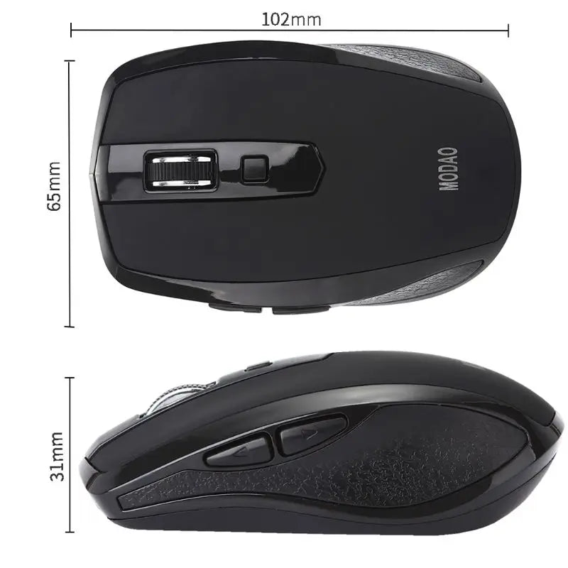 2.4G Wireless Mouse 6 Buttons Noiseless USB Type C 800/1200/1600 DPI Gaming Mouse with Type-C Receiver MICE