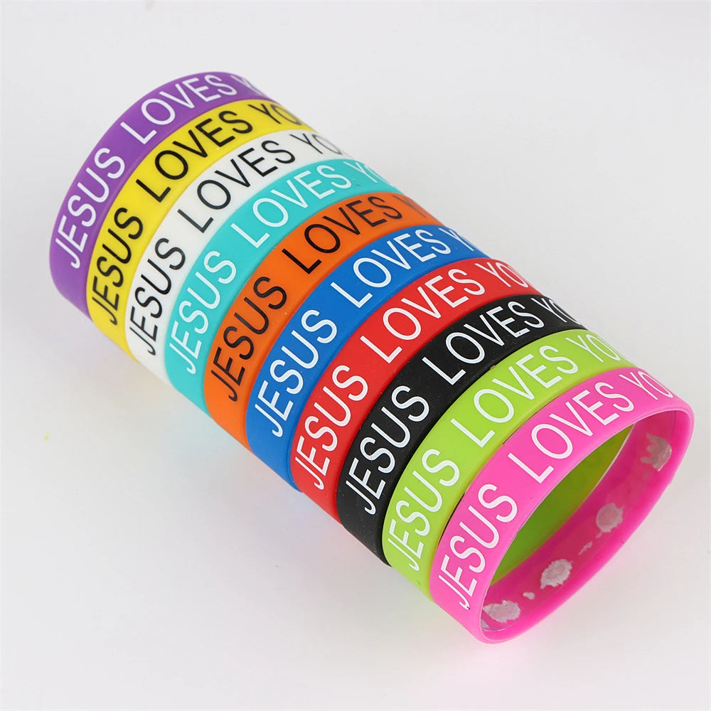 10Pcs/Lot Multicolor Luminous Heart Silicone Bracelets For Men Women Flower Sport Mix Style Rubber Wristband Bangle Jewelry Gift