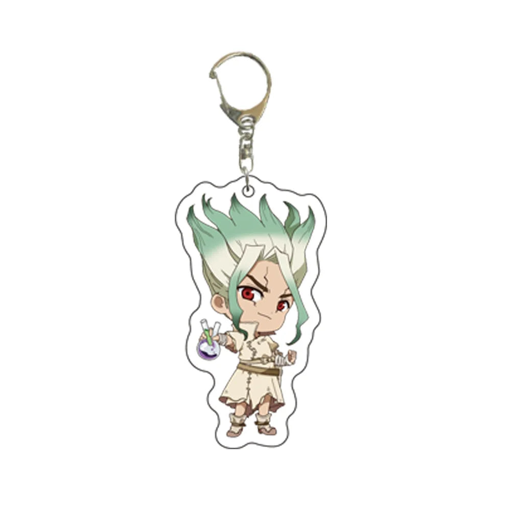 6CM Anime Dr.Stone Acrylic Keychain Model Cosplay Charm Characters Ornament Accessories Goods Collection Gifts