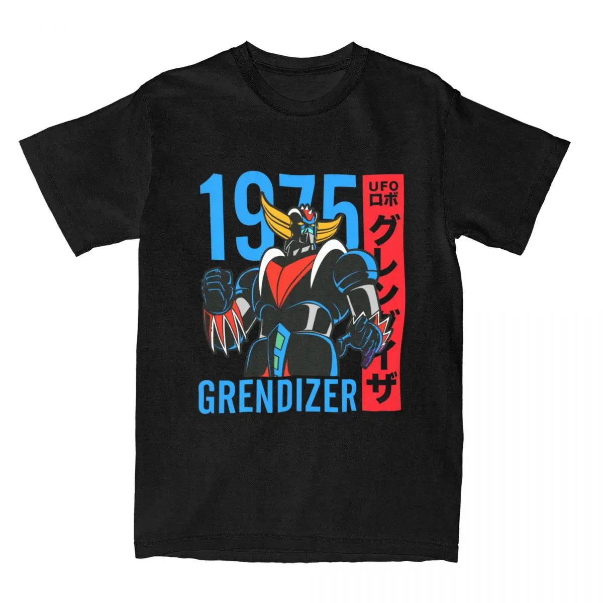 1975 UFO Robot Grendizer T Shirt Men Women UFO Robot Goldorak Funny Pure Cotton Tee Shirt Crew Neck Short Sleeve EU Size Tshirt