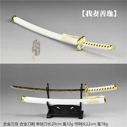 1/6 Japan Samurai Katana Demon Slayer Sword No Yaiba Espadas Manga Anime Accessories Model Uncut Blade Toy For 12" Action Figure