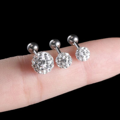 Crystal Ball Earrings Surgical Steel Ear Plugs Eyebrow Piercings Women's Ear Studs Cartilage Tragus Helix Piercing Lip