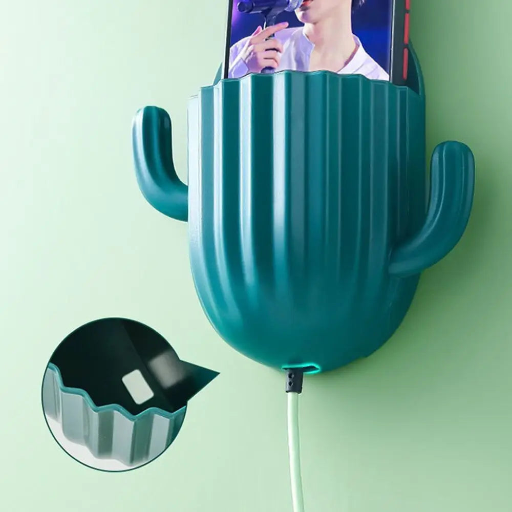 Toothbrush Holder Household Wall Self-adhesive Seamless Cactus Storage Rack Shaver Organizer Drain Shelf Bathroom Accessories