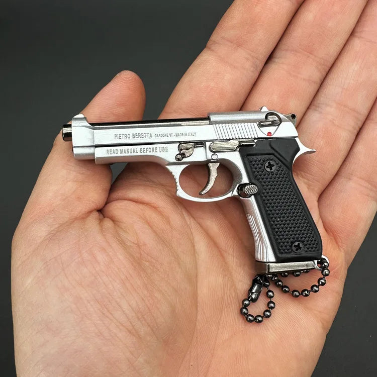 1:3 92f G34 Alloy Pistol Model Portable Keychain Bag Detachable Toy Gun Fidget Toy Fake Gun for Boy Collection Adults Gift