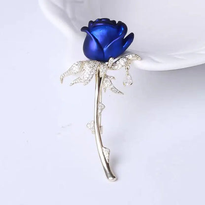 Luxury Ladies Red Rose Brooches For Women Tulip Elegant Corsage Fashion Crystal Brooch Pin Dress Accessories Jewelry Party Gifts