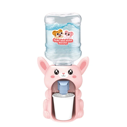 Kids Mini Dual Water Dispenser Toy Cute Water Juice Milk Drinking Fountain Simulation Kitchen Toys for Boys Girls Gift