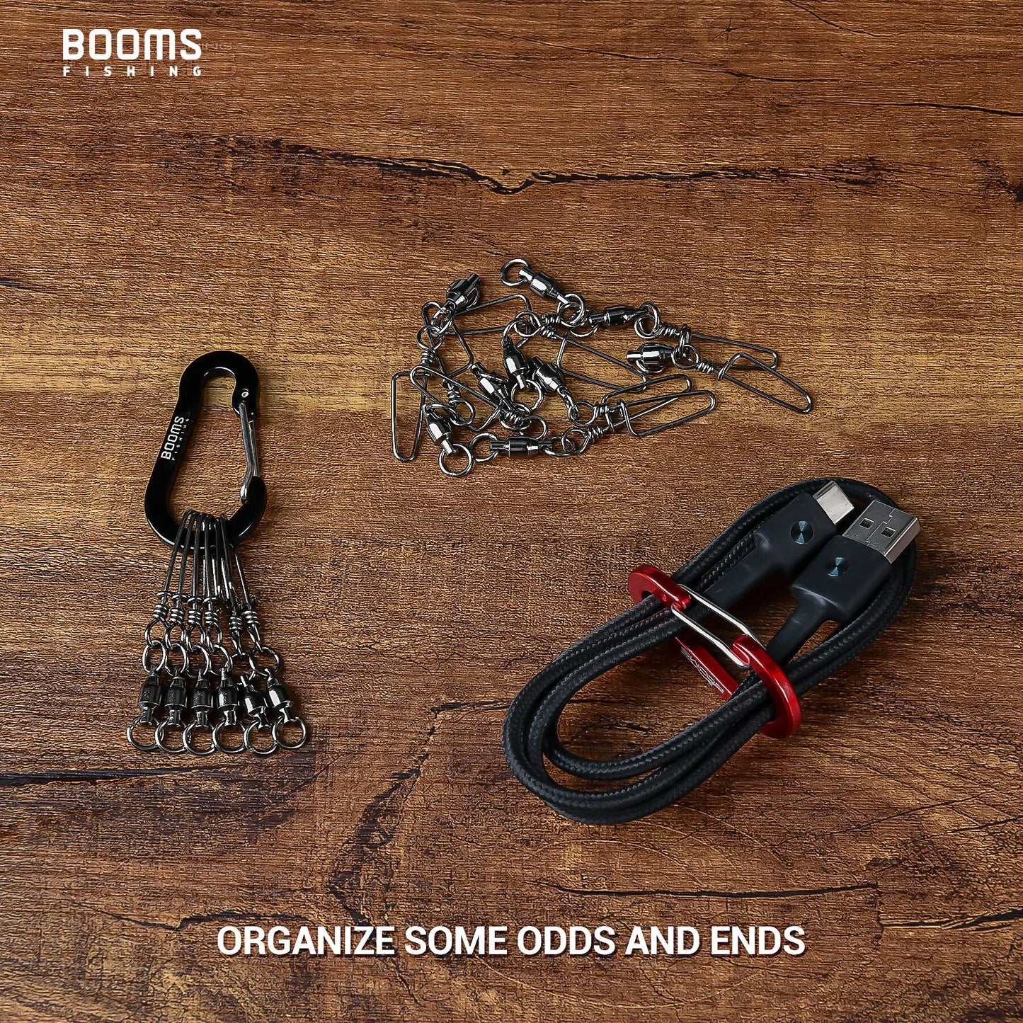 Booms Fishing CC1 6Pcs Aluminum Alloy Carabiner Keychain Outdoor Camping Climbing Snap Clip Lock Buckle Hook Fishing Accessories