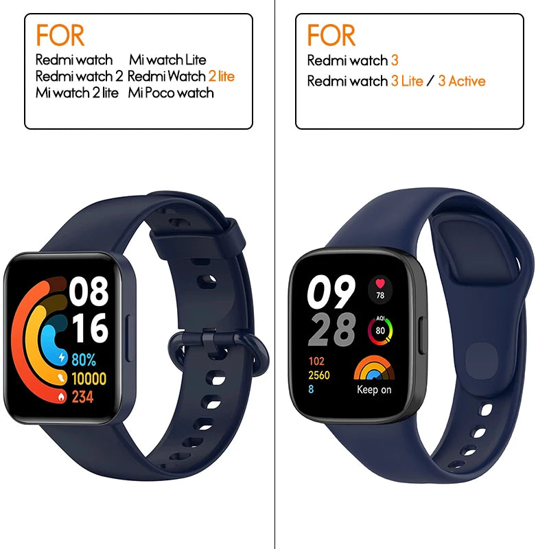 Silicone Strap For Xiaomi Mi Watch 2 3 Lite Mi poco Watch band For Redmi watch 2 Lite 3 Active Wrist Redmi watch 3 lite Bracelet