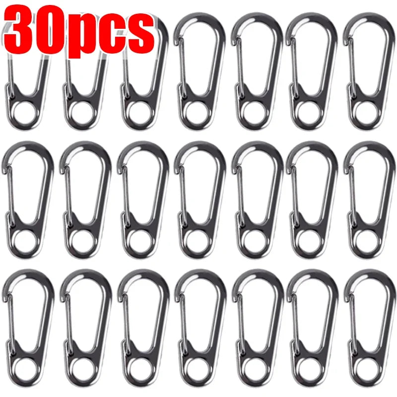 10/20/30pcs Lobster Clasp Buckle Keychian Mini Carabiners Outdoor Camping Hiking Buckles Alloy Spring Snap Hooks Keychains Tool