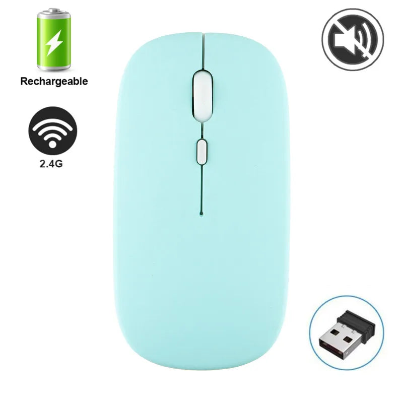 Silent Wireless Mouse Rechargeable Dula Model Tablet Bluetooth-compatible Mouse for iPad/Samsung/Huawei Laptop Mice 2.4G Mause