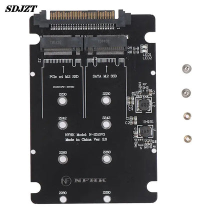 1Pc SATA M.2 SSD To 2.5“ SATA NVMe M.2 NGFF SSD To SFF-8639 Adapter Converter