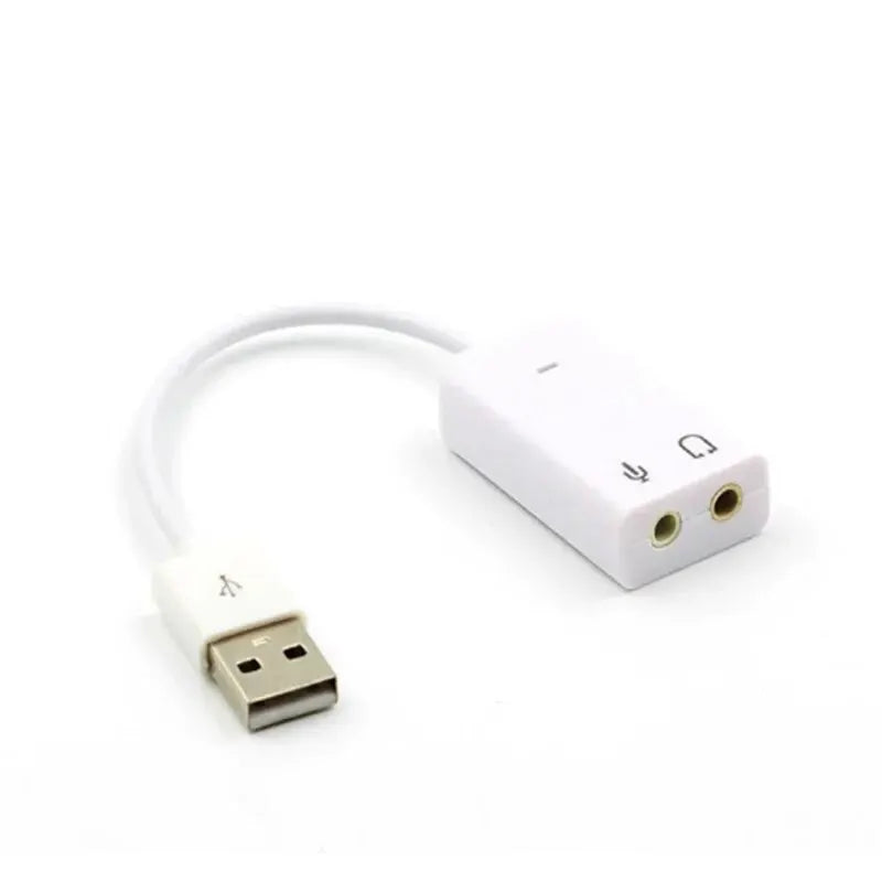 Usb 7.1 Sound Card External Independent Computer Desktop Cable Plug Play White Sound Card For Pc