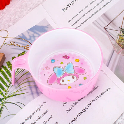 New Sanrio Hello Kitty Bowl Cartoon Kuromi Children's Tableware Cute Creative Anti-drop Anti-scald Soup Bowl Girl Boy for Gifts