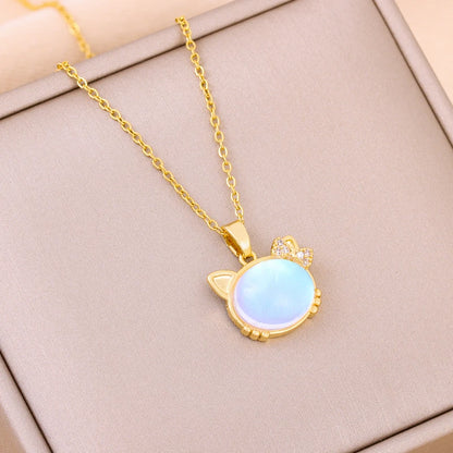 New Design Sense Light Luxury Pendant Necklaces For Women Trendy Stainless Steel Female Jewelry Ladies Neck Chain Accessories