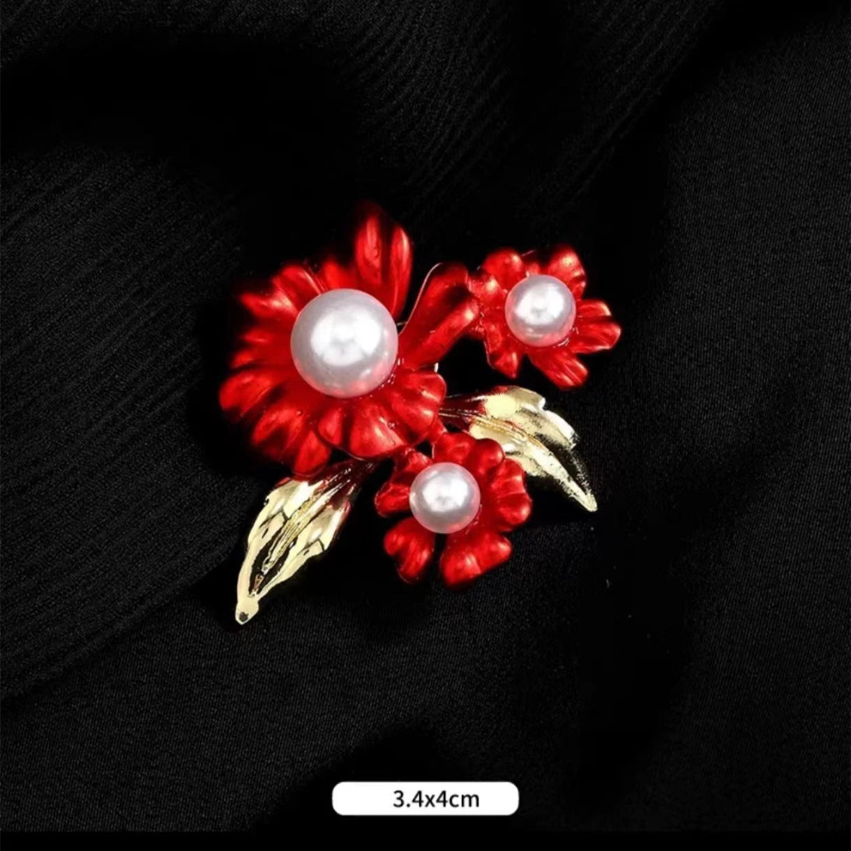 Luxury Ladies Red Rose Brooches For Women Tulip Elegant Corsage Fashion Crystal Brooch Pin Dress Accessories Jewelry Party Gifts