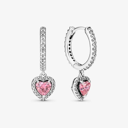 Original 925 Sterling Silver Earrings plata de ley Sparkling Love Heart Ear Studs Earrings for Women Jewelry Gifts