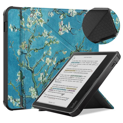 For Kobo Libra Colour Case 2024 7 Inch Multi-folding Stand Soft TPU Back Smart Shell for Kobo Libra Colour Cover Auto Sleep/Wake