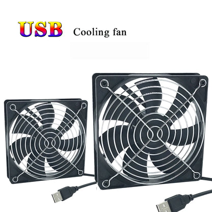 8/12cm USB Powered Computer PC Case Fan 120mm 5V Silent Chassis Cooler for Router TV Cat Cooling Screws Protective Net