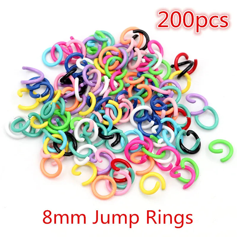 New Fashion Multi-colors Mixed Alloy Open Rings Lobster Clasp Hooks Ball Chains DIY Jewelry Making Findings Supplies