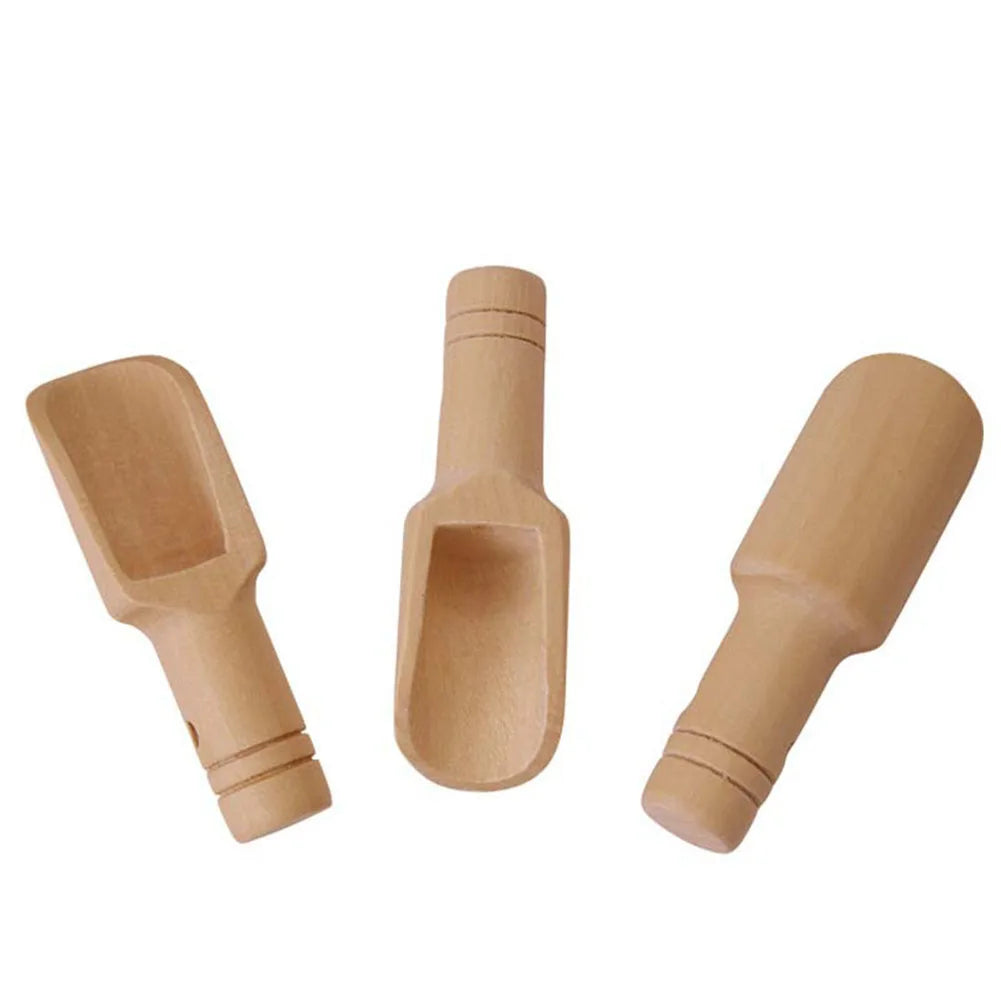 10Pcs Wooden Mini Scoop Salt Sugar Coffee Spoon Milk Powder Tea Wooden Spoon Condiment Spoons Kitchen Tool Cooking