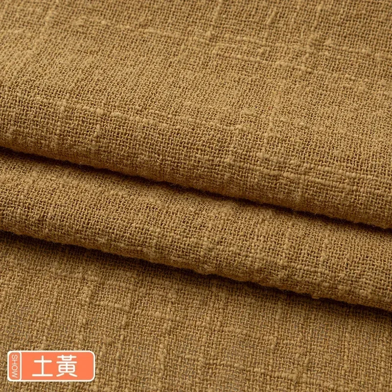 Solid Color Soft Thin Linen Cotton Fabric Organic Material Pure Natural Flax For Sewing DIY Handmade Clothes Patchwork Fabric