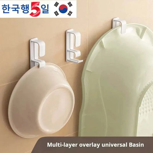 Basin Hooks Storage Racks No-Punch Bathroom Shelf Wall Mount Bathroom Basin Bathtub Basin Racks