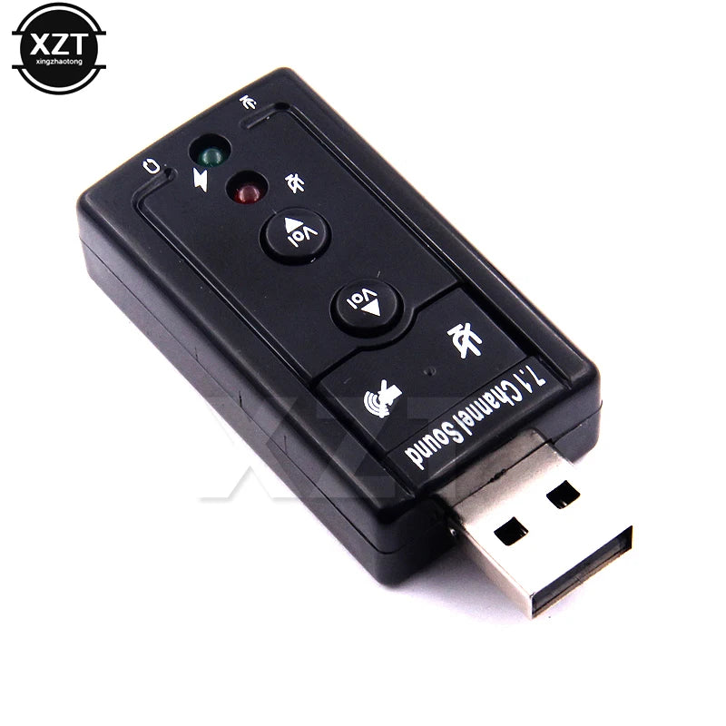 External USB Sound Card Mini USB 2.0 3D Virtual 480Mbps 7.1 Channel Audio Sound Card Adapter for PC Desktop Notebook