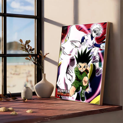 Hunter X Hunter Manga Anime  Self-adhesive Art Poster Retro Kraft Paper Sticker DIY Room Bar Cafe Stickers Wall Painting