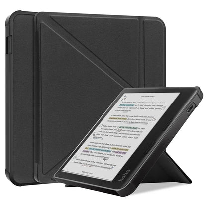 For Kobo Libra Colour Case 2024 7 Inch Multi-folding Stand Soft TPU Back Smart Shell for Kobo Libra Colour Cover Auto Sleep/Wake