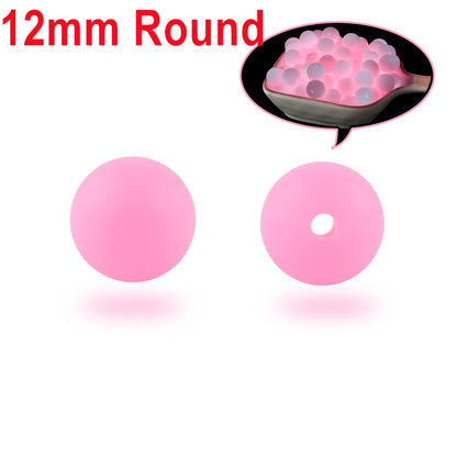 50Pcs Glow In The Dark Silicone Beads Round 12/15MM Luminous Silicone Lentil Bead For Jewelry Making DIY Bracelet Necklace