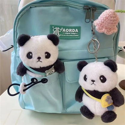 Plush Animal Keychains Cute Panda Doll Keyrings Creative Car Keys Accessories Couple Keychains Bag Kawaii Pendant Charms