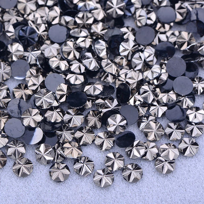 JUNAO 500pcs 5mm Purple AB Resin Flower Rhinestone Flatback Crystal Appliques Round Nail Stone Non Hotifix Strass Stickers