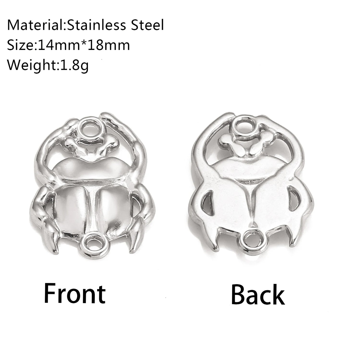 3Pcs Stainless Steel Flying Animal Bee/Butterfly/Scarab Charms for Jewelry Making 18K Plated Cute 3D Insect Pendants DIY Crafts