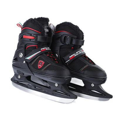 Thicken Adult Adjustable Retractable Size Ice Skates Hockey Shoes Unisex Ice Blade Skate Shoes Real Speed Skating Patines