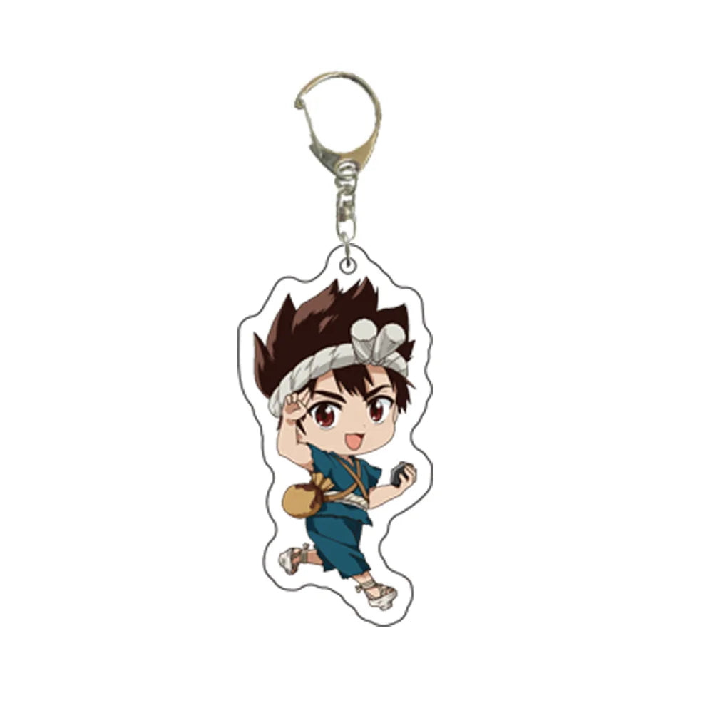 6CM Anime Dr.Stone Acrylic Keychain Model Cosplay Charm Characters Ornament Accessories Goods Collection Gifts