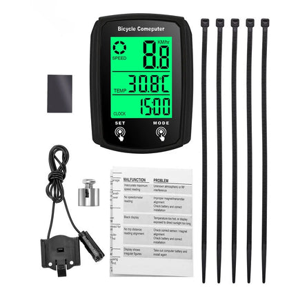 Bike Computer Bicycle Odometer LCD Screen Wired Cycling Speedometer Mountain Bike Speedo Meter Bike Accessories