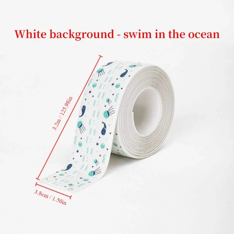 1pc Bathroom Waterproof Wall Stickers Sealing Tapes PVC Adhesive Sealing Strips Sink Edge Tape Kitchen Bathroom Accessories