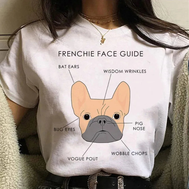 Gothic Tops Women Clothes French Bulldog T Shirt Women Graphic Tee Girl Japanese Clothes Women Clothes Shirts for Women Tops