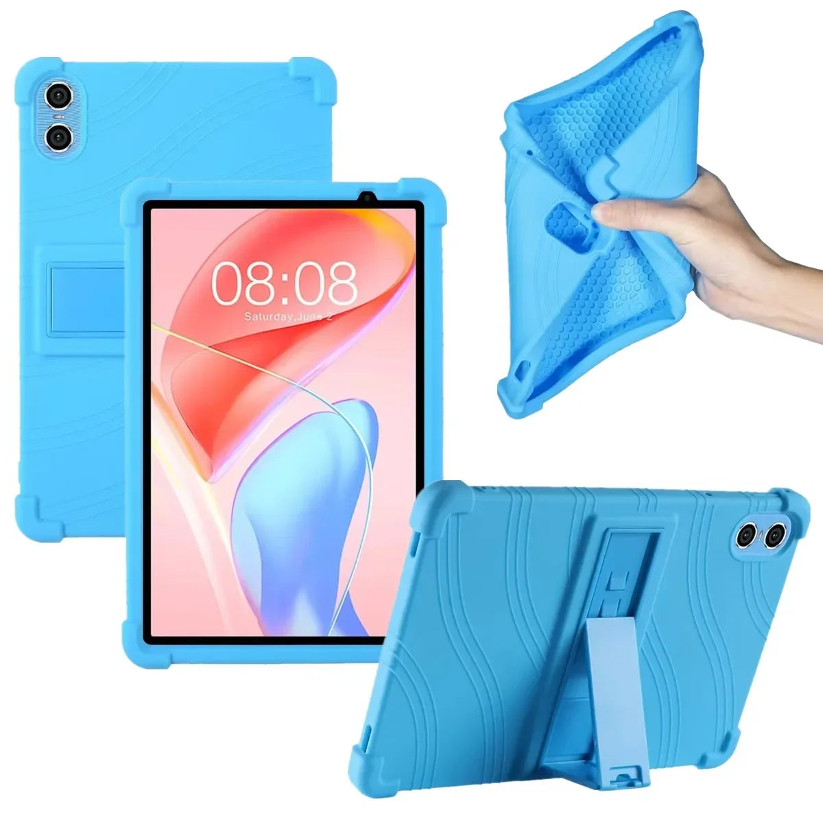 For Silicone Anti Fall Cover Stand Cover for TECLAST P26T /Vortex T10 /Vortex T10M /Vortex T10M Pro Plus 10.1" Tablets  Soft