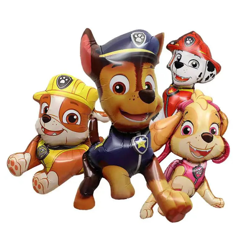 4pcs Paw Patrol Themed Balloon Party Decoration Supplies Rescue Dog Chase Rubble Aluminum Foil Balloon Childrens Birthday Gift