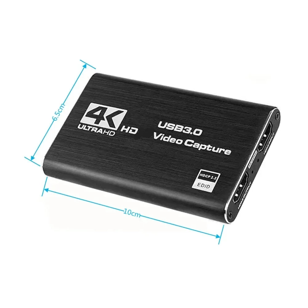 4K Ultra HD Video Capture Card USB 3.0 USB 2.0 HDMI-compatible Grabber Recorder for PS4 Game DVD Camera Recording Live Streaming