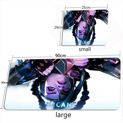 Arcane Jinx Anime Mouse Pad Large Computer Office Game Table Mats XXL Rubber Anti-slip Gaming Keyboard Mousepads Long Desk Pads