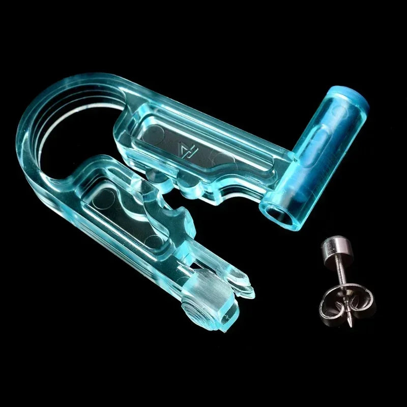 Blue Ear Piercing Gun Kit Asepsis Disposable Healthy Safety Nose Earring Piercer Tool Set Sterile Machine Kit Studs Body Jewelry