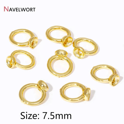 End Caps For Jewelry,10/20Pcs 18K Gold Plated Brass Metal End Caps For DIY Bracelet Necklace Making Finding,Supplies For Jewelry