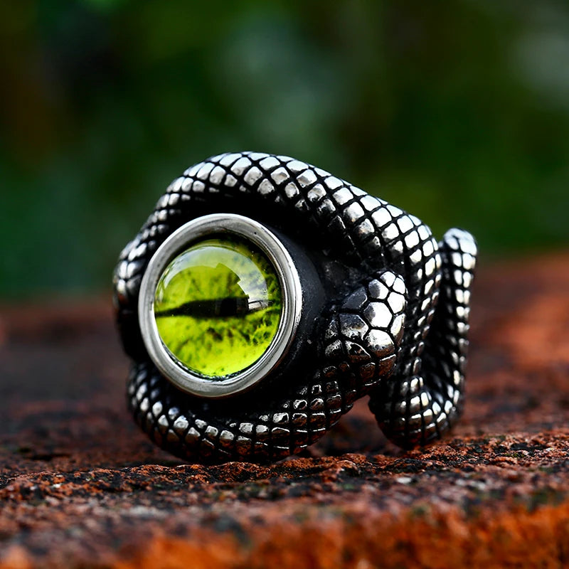 BEIER 2022 New Special Design Stainless Steel Snake Ring Colorful The Devil's Eyes For Men Punk Gothic Animal Jewelry Wholesale