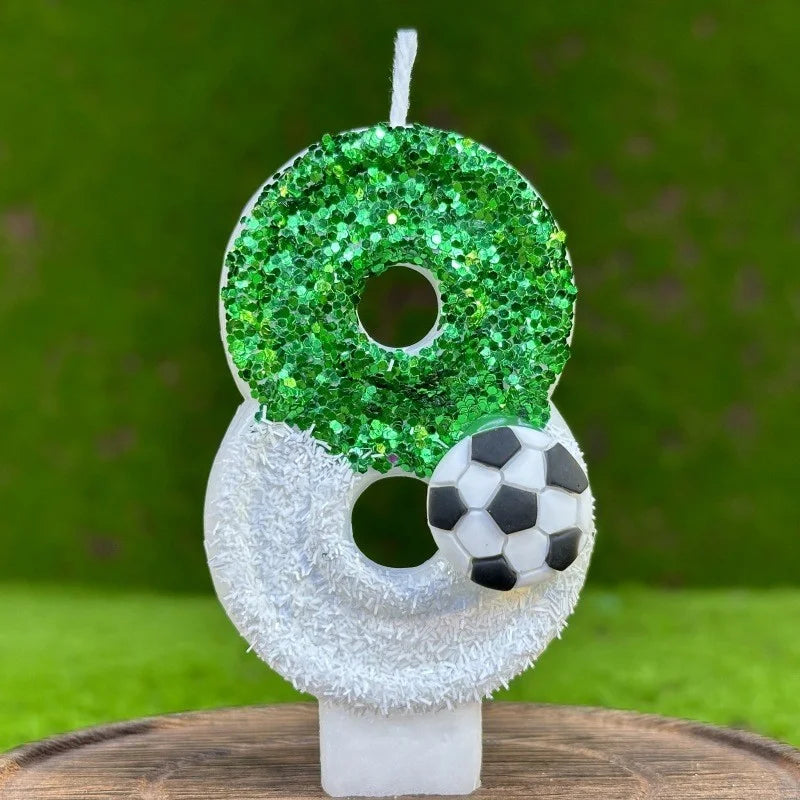 1Pc Creative Football 0-9 Digital Birthday Candle Cake Decoration