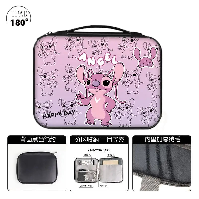 Disney Stitch Tablet Storage Bag For 9 10 11 12 Inch For IPad Air 4 5 Pro 11 Mini Case For Samsung Lenovo Shockproof Pouch Bags